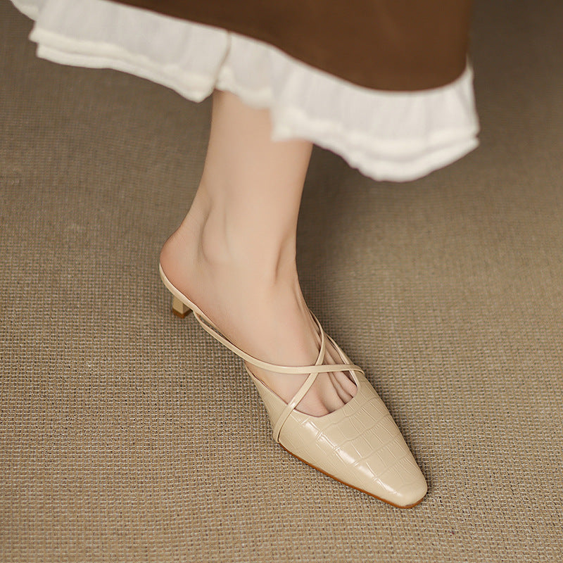Cris | Mules à Pointe avec Brides Croisées