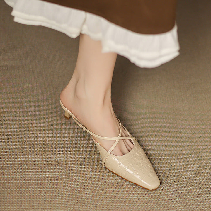 Cris | Mules à Pointe avec Brides Croisées