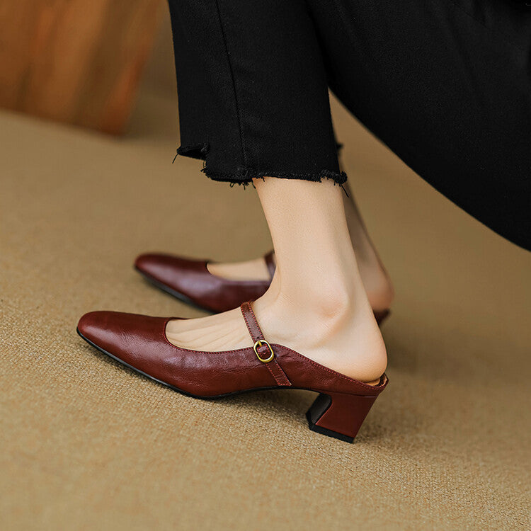 Manuela | Mules Mary Jane à Talon