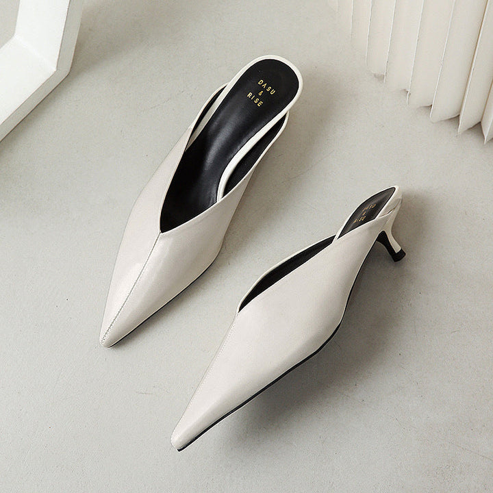 Caterina | Mules à Pointe avec Décolleté en V