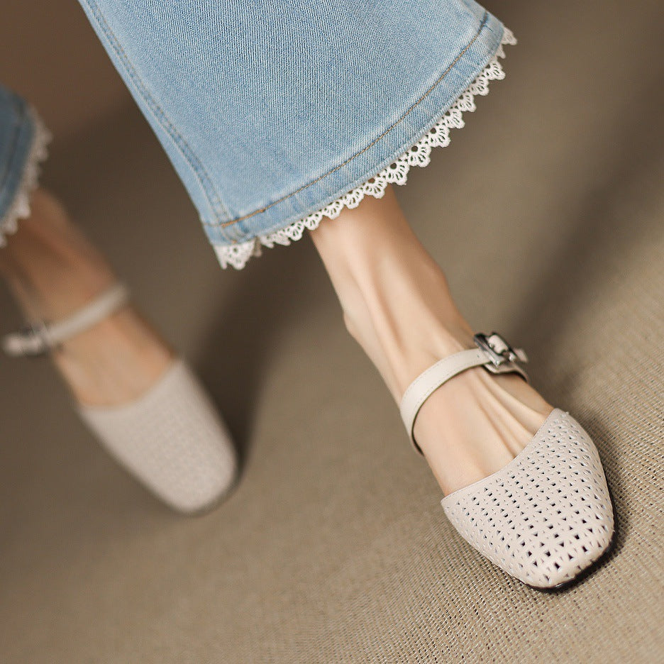Lou | Mules Perforées avec Bride