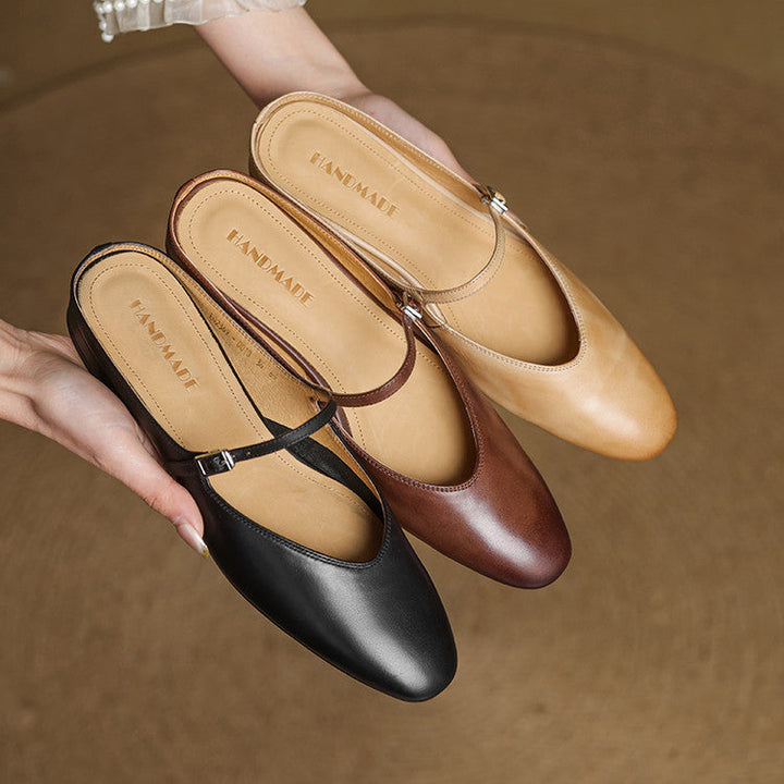 Bianca | Mules Mary Jane à Bout Amande