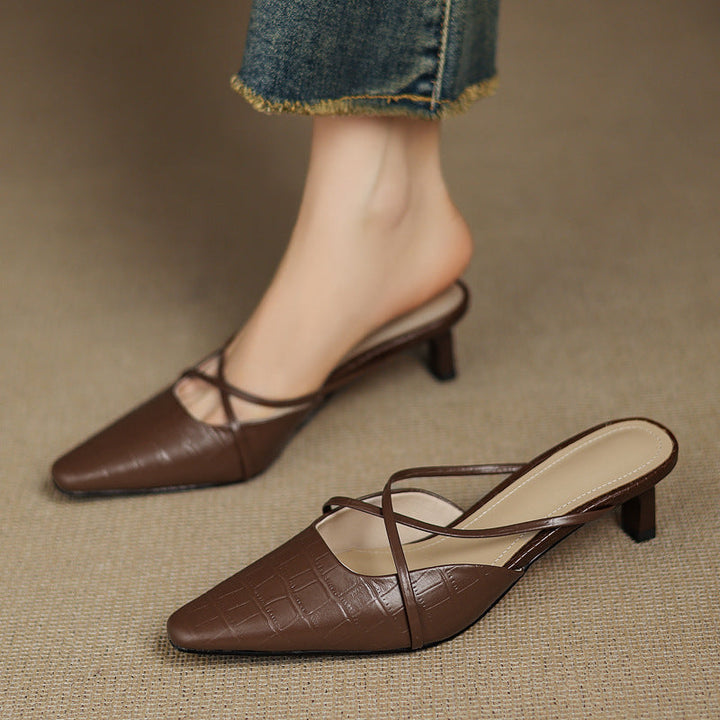 Cris | Mules à Pointe avec Brides Croisées
