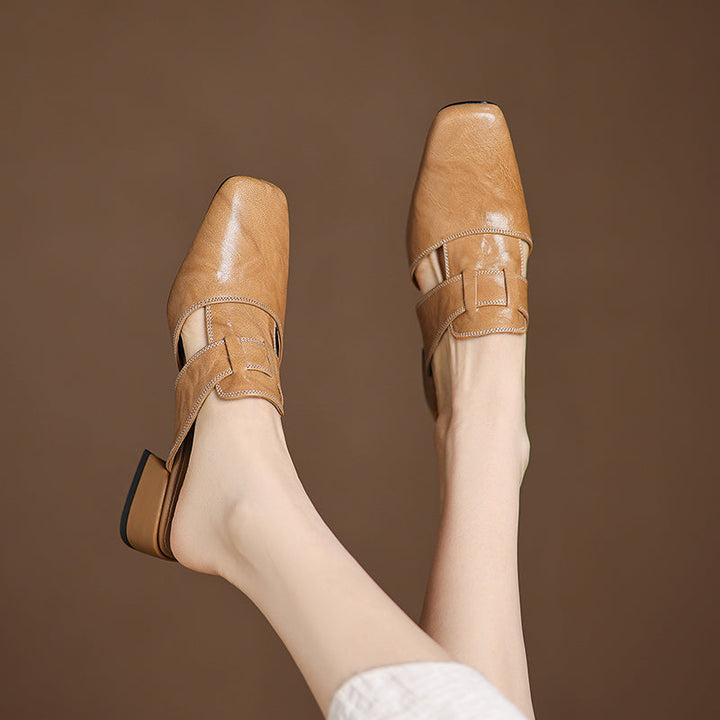 Carolina | Mules avec Bride et Bout Carré