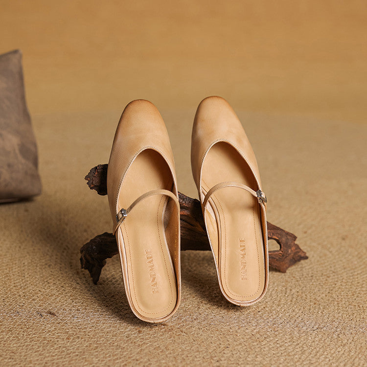 Luciana | Mules Mary Jane à Pointe Amande