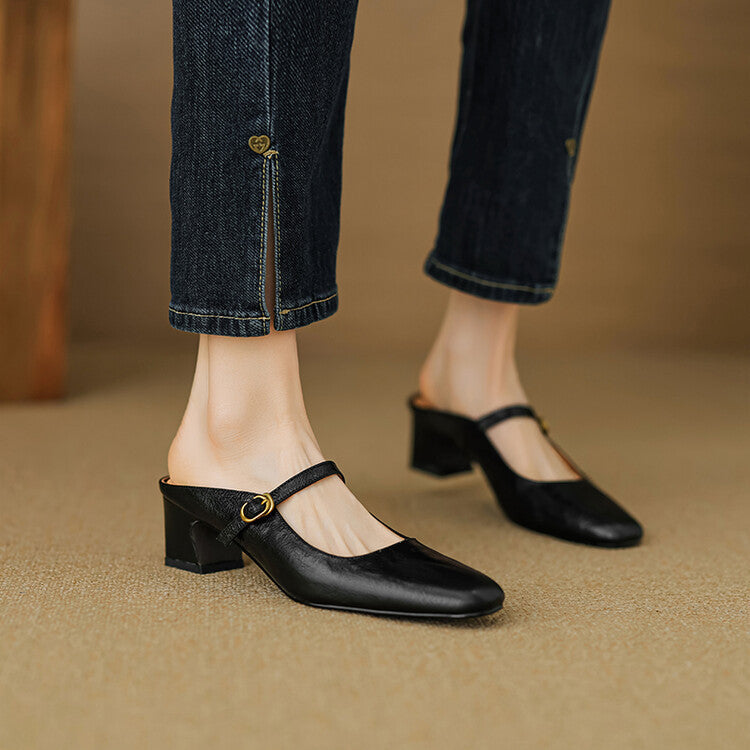 Manuela | Mules Mary Jane à Talon