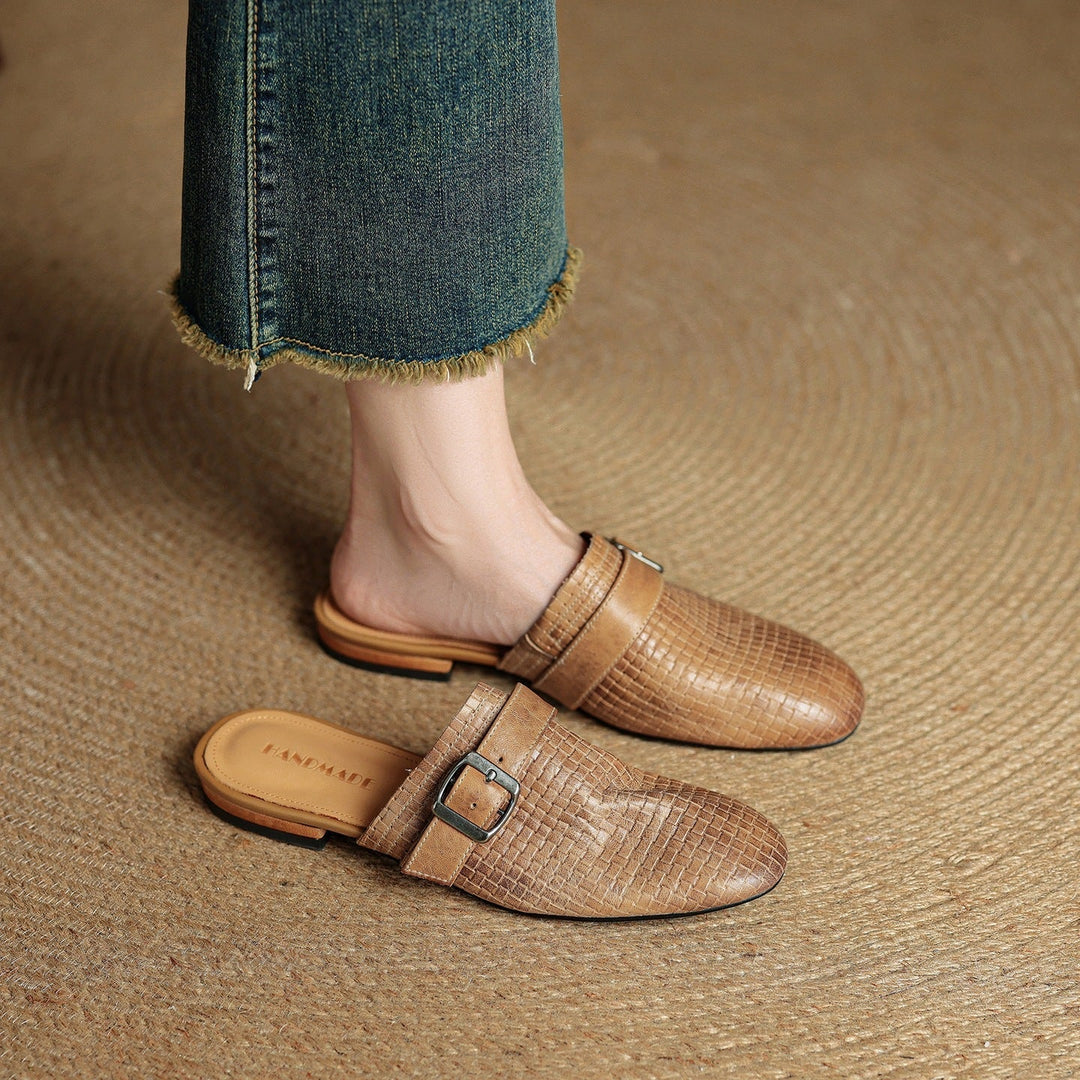 Angela | Mules Tressées avec Boucle