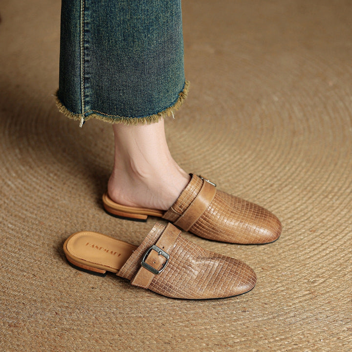 Angela | Mules Tressées avec Boucle