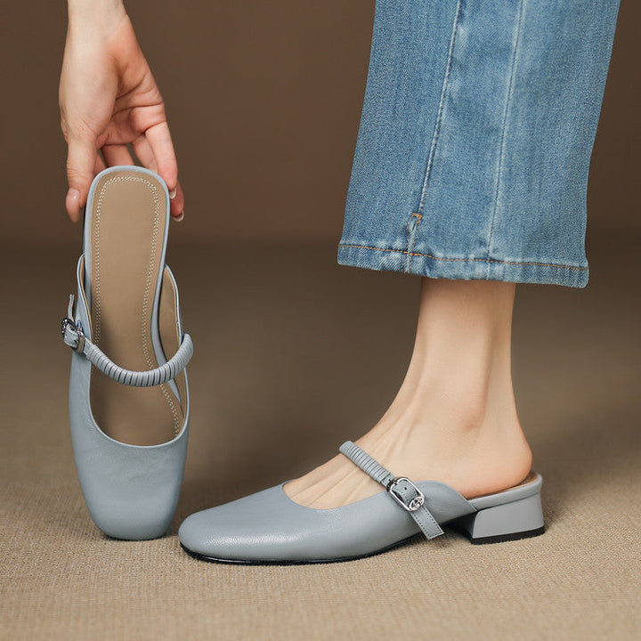 Laiza | Mules Mary Jane à Bout Ronde