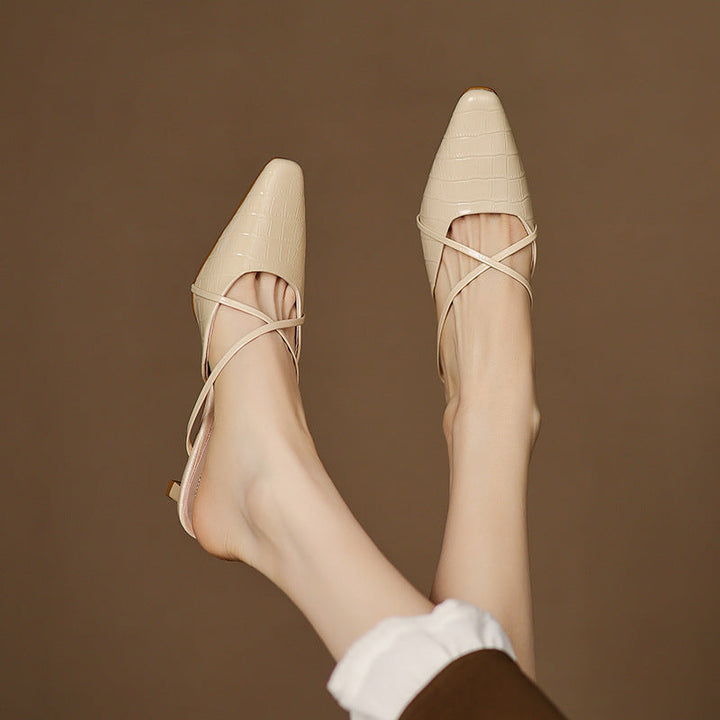 Cris | Mules à Pointe avec Brides Croisées