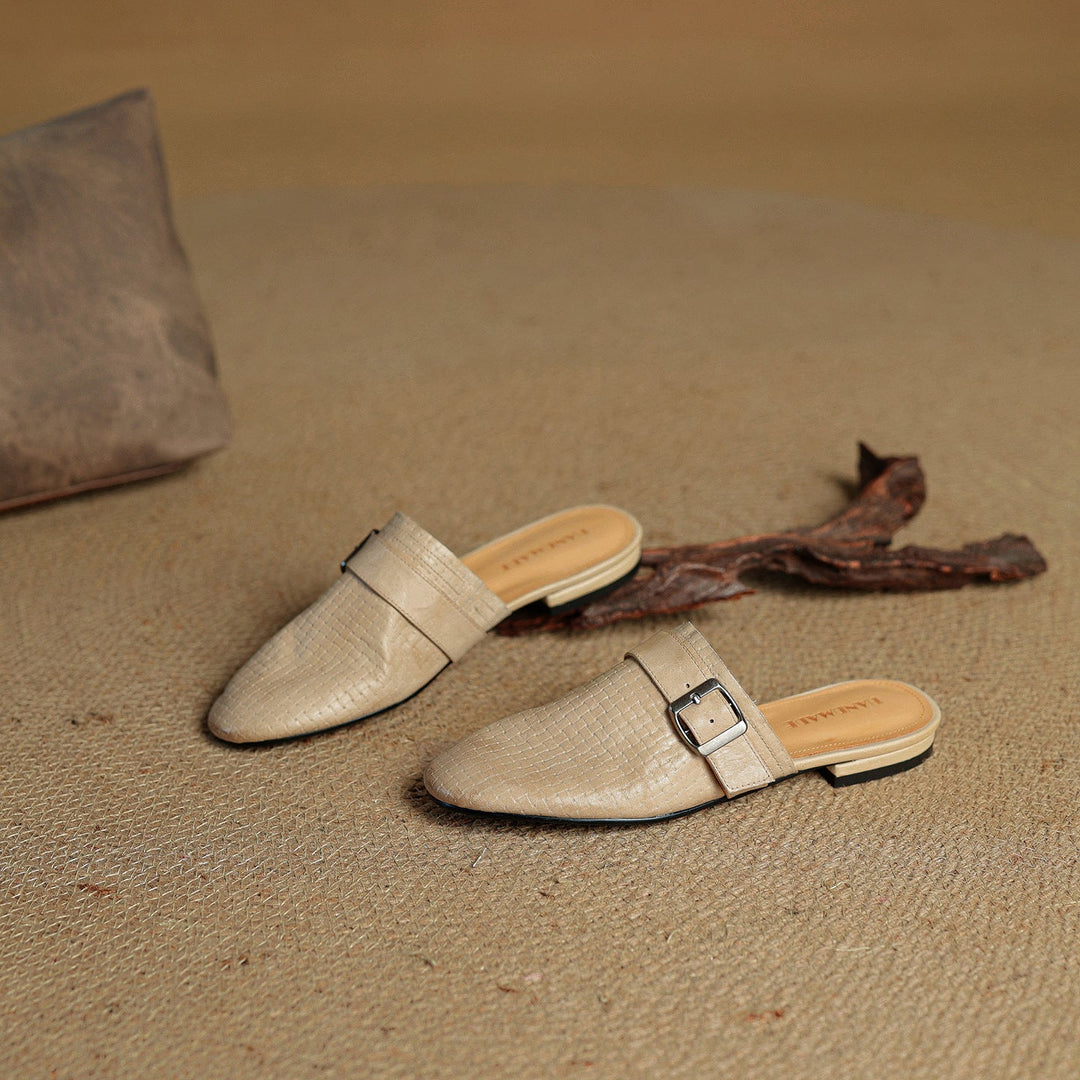 Angela | Mules Tressées avec Boucle