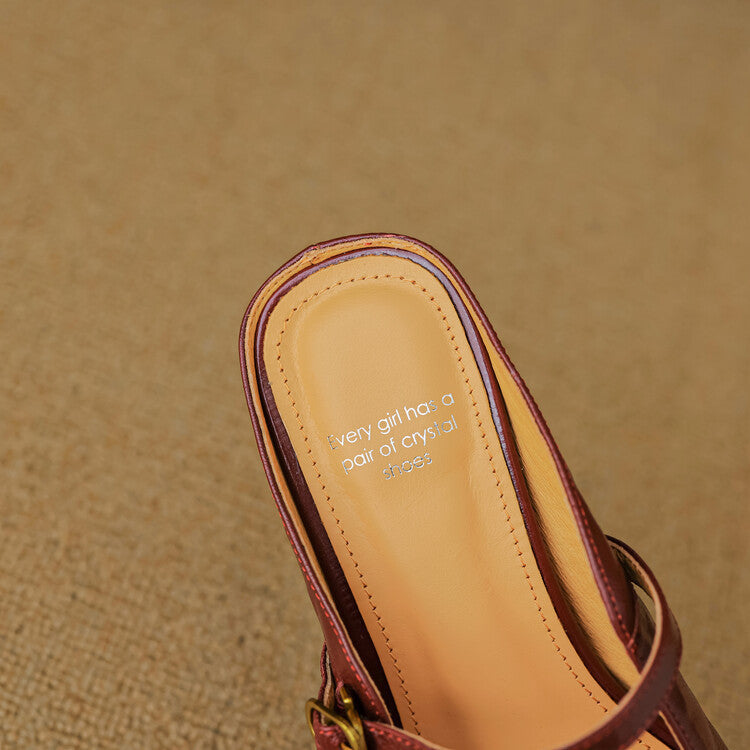 Manuela | Mules Mary Jane à Talon