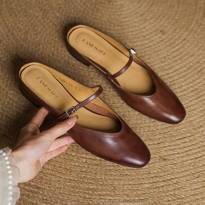 Bianca | Mules Mary Jane à Bout Amande