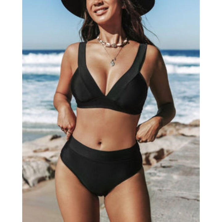 Hilde - Maillot de bain uni à encolure haute