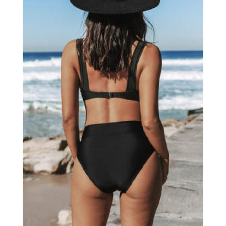 Hilde - Maillot de bain uni à encolure haute