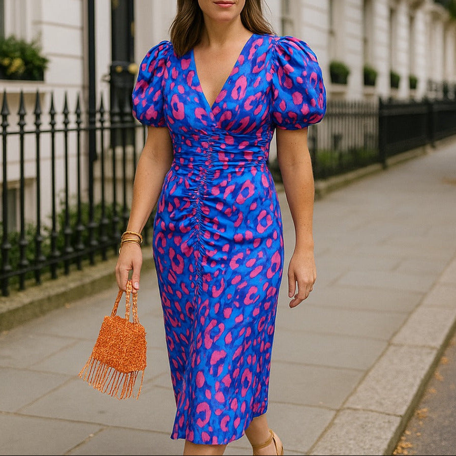 Noor™ - Robe mi-longue avec manches bouffantes