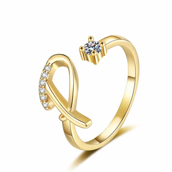 Lumévara™ — Bague cœur initiale élégance personnalisée