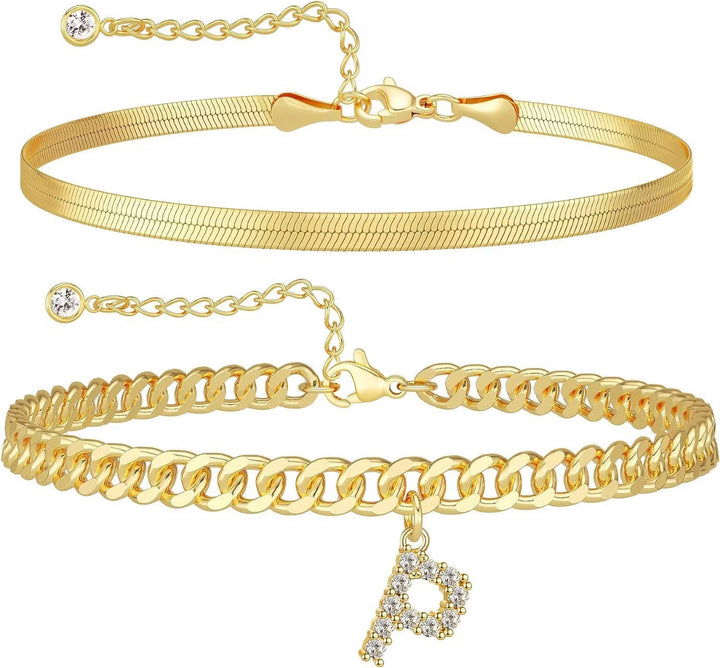 Zavélia™ — Bracelet de cheville initiale personnalisé