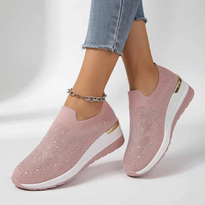 Brillantine™ — Sneaker plateforme strass enfiler élégante