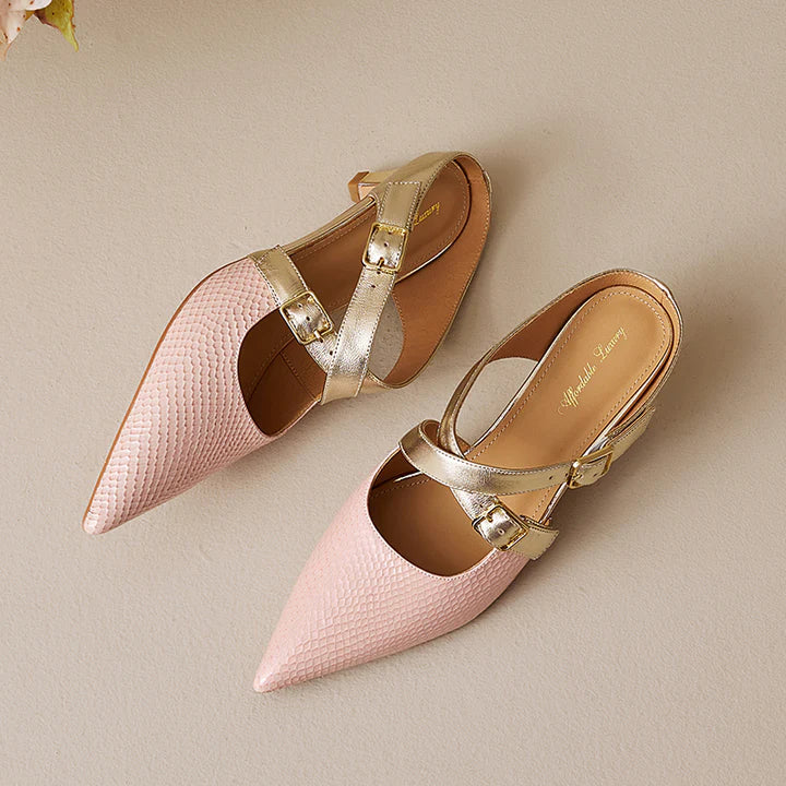Ludovica | Mules à Bout Pointu avec Brides Croisées
