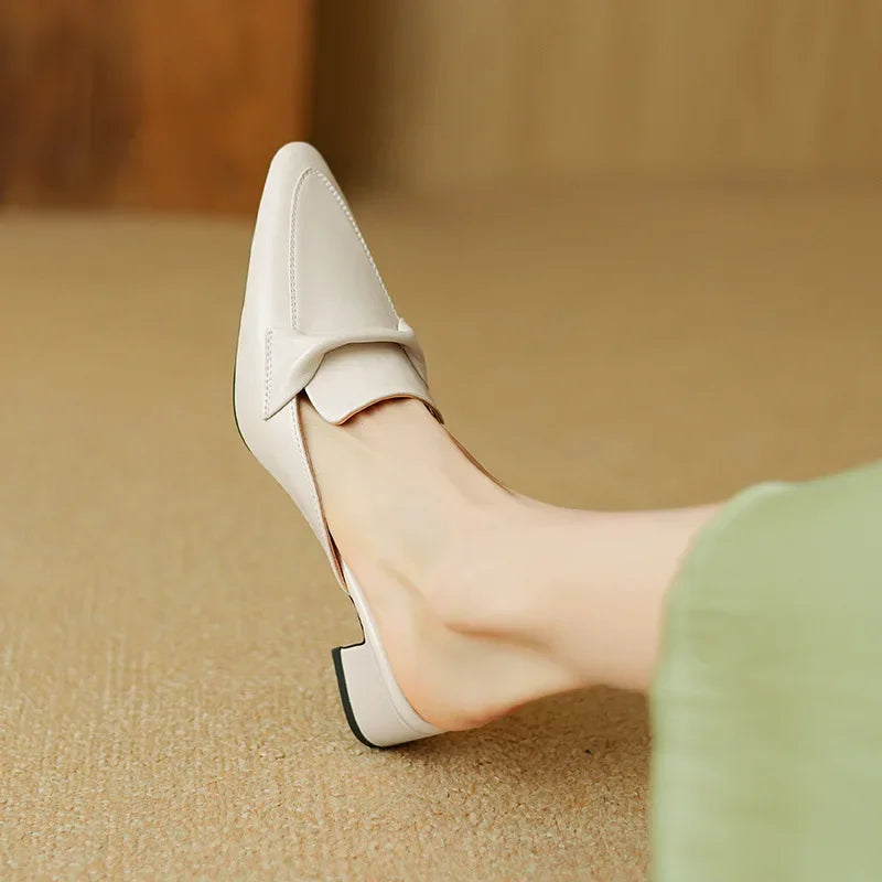 Marcella | Mules à Pointe avec Nœud