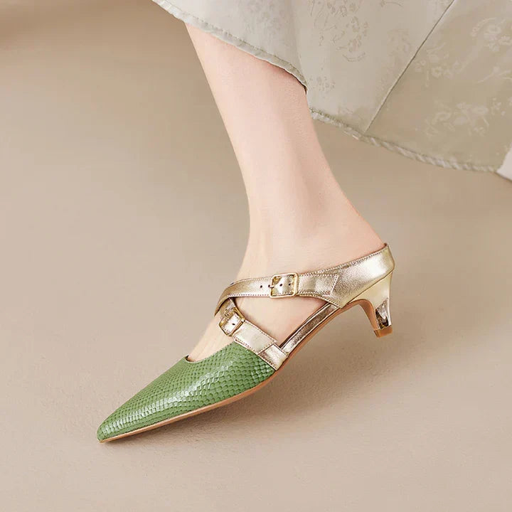 Ludovica | Mules à Bout Pointu avec Brides Croisées
