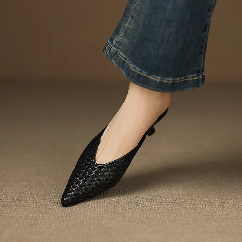 Maria | Mules Tressées à Pointe