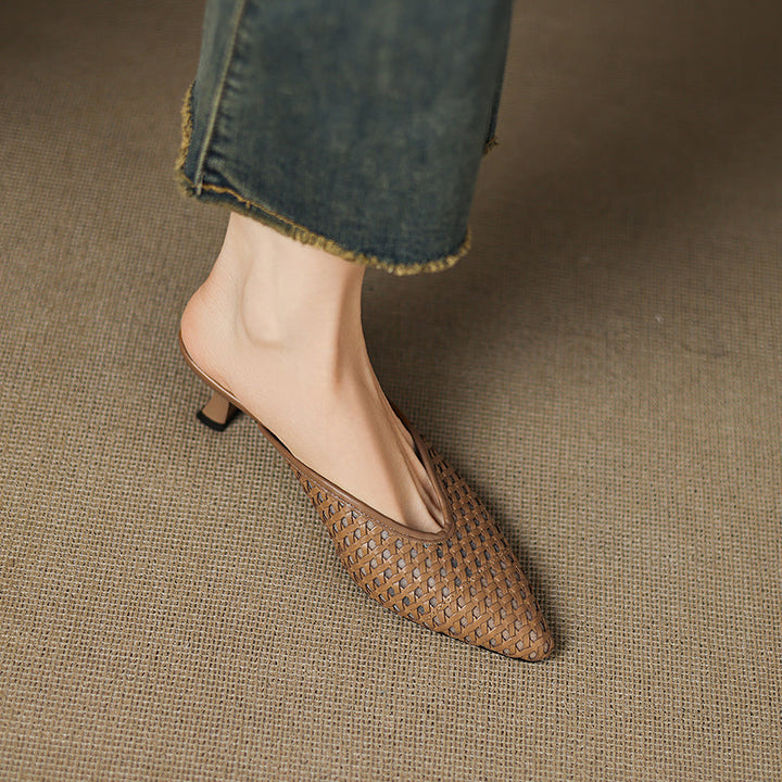 Maria | Mules Tressées à Pointe