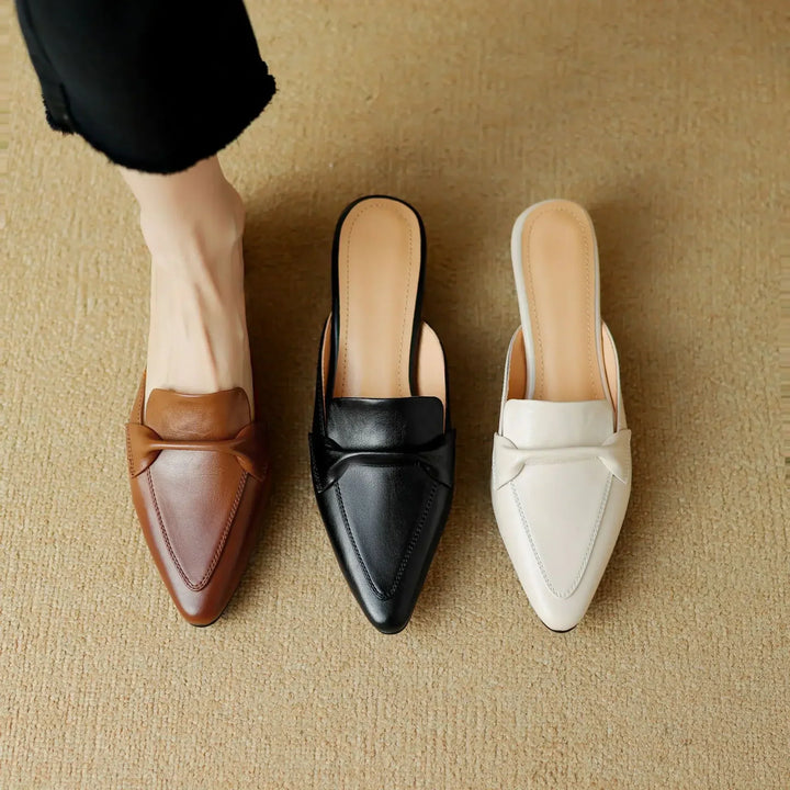 Marcella | Mules à Pointe avec Nœud