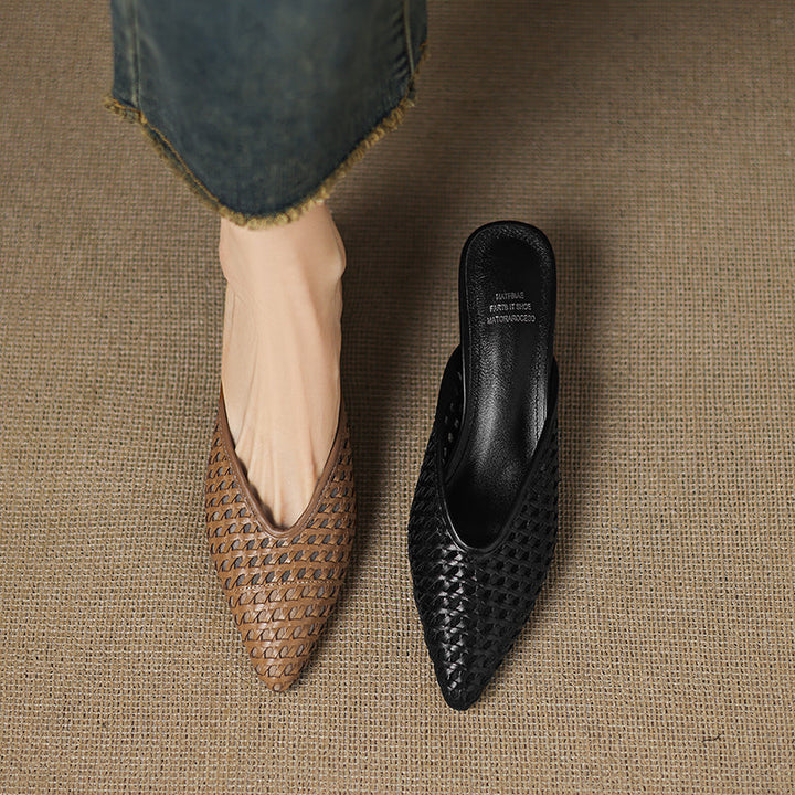 Maria | Mules Tressées à Pointe