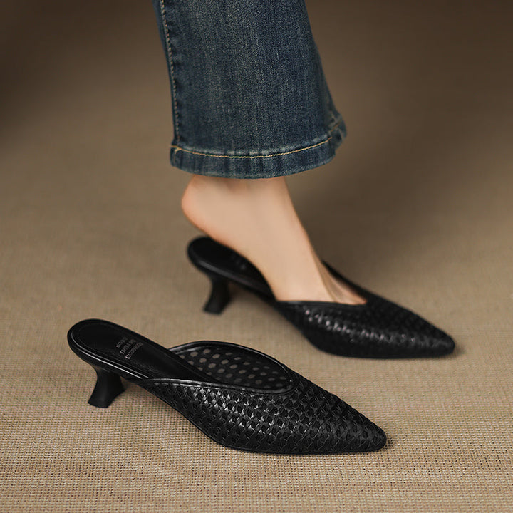 Maria | Mules Tressées à Pointe