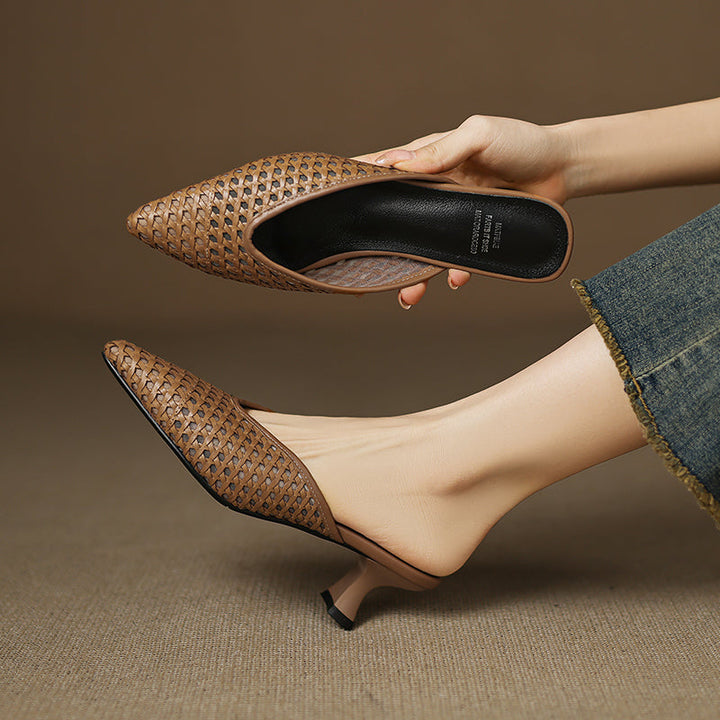 Maria | Mules Tressées à Pointe