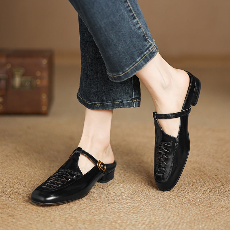 Riza | Mules Intrecciate avec Bride