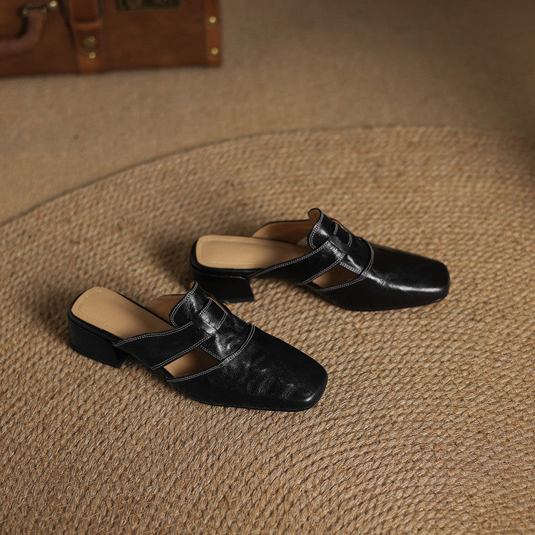Carolina | Mules avec Bride et Bout Carré