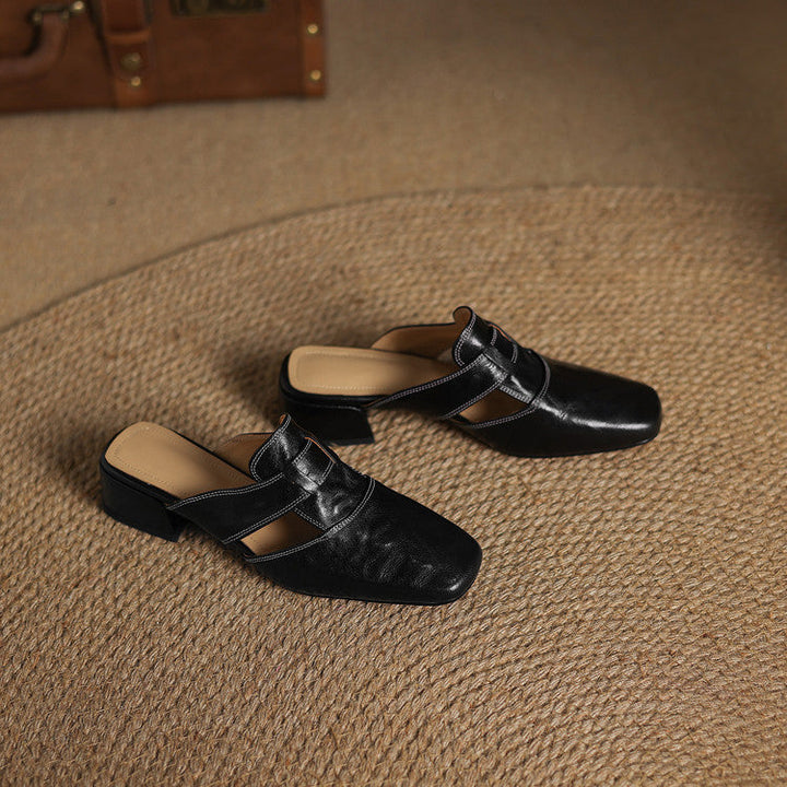 Carolina | Mules avec Bride et Bout Carré