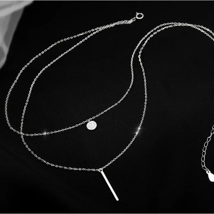 Sterling Silver Double Layer Necklace