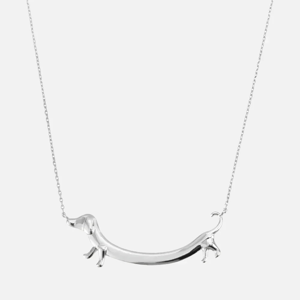 Shaneta  - Dachshund necklace in silver and gold