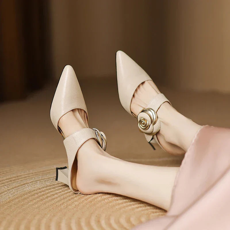 Alexis | Mules à Pointe avec Rose