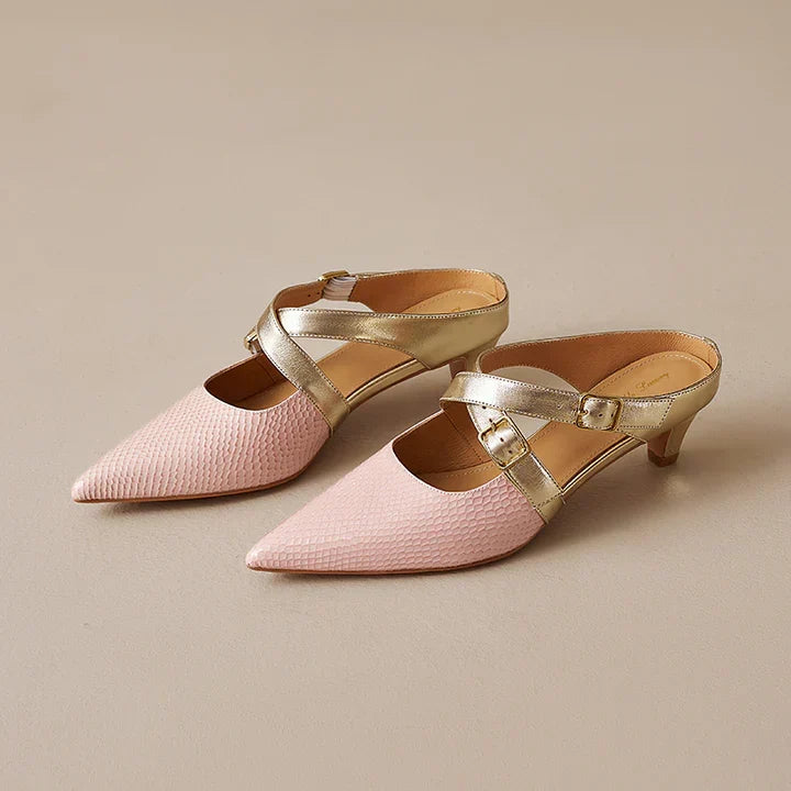 Ludovica | Mules à Bout Pointu avec Brides Croisées