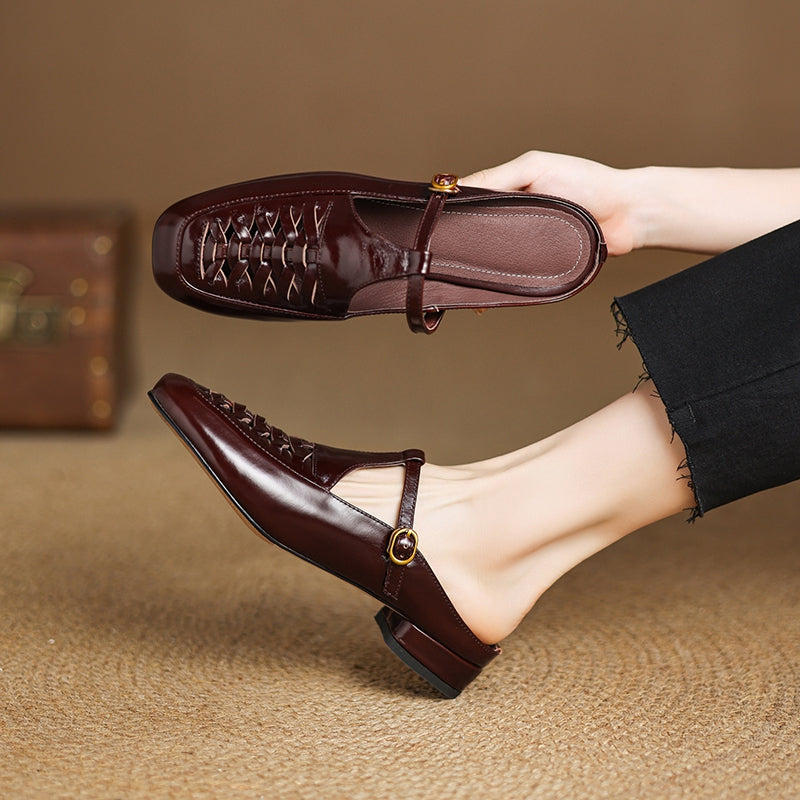 Riza | Mules Intrecciate avec Bride