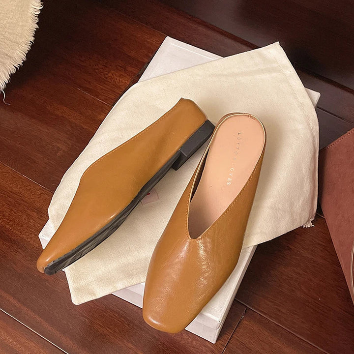 Beatrice | Mules Métalliques à Bout Carré