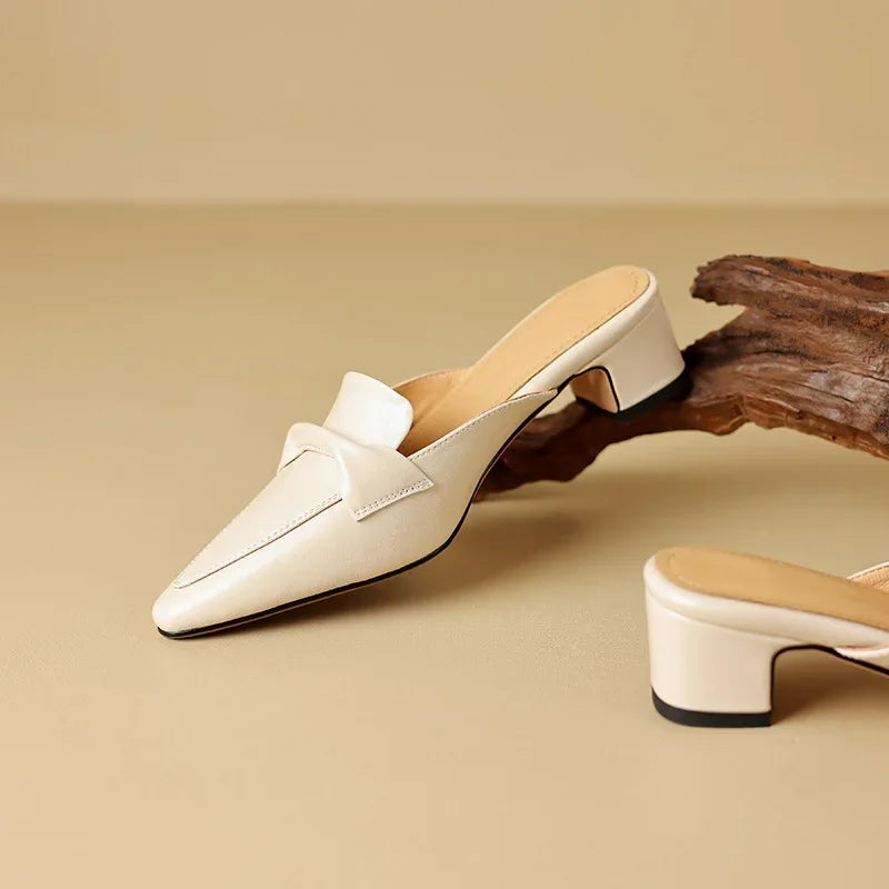 Marcella | Mules à Pointe avec Nœud