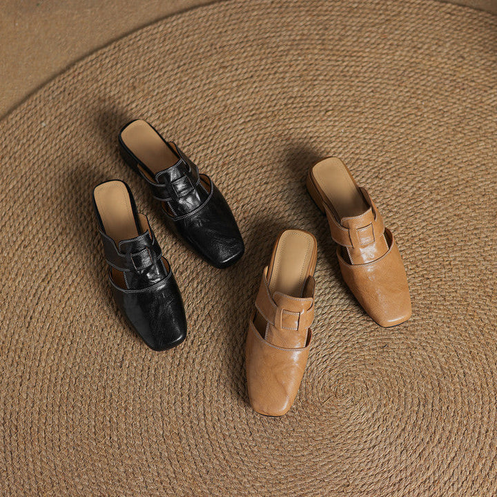 Carolina | Mules avec Bride et Bout Carré