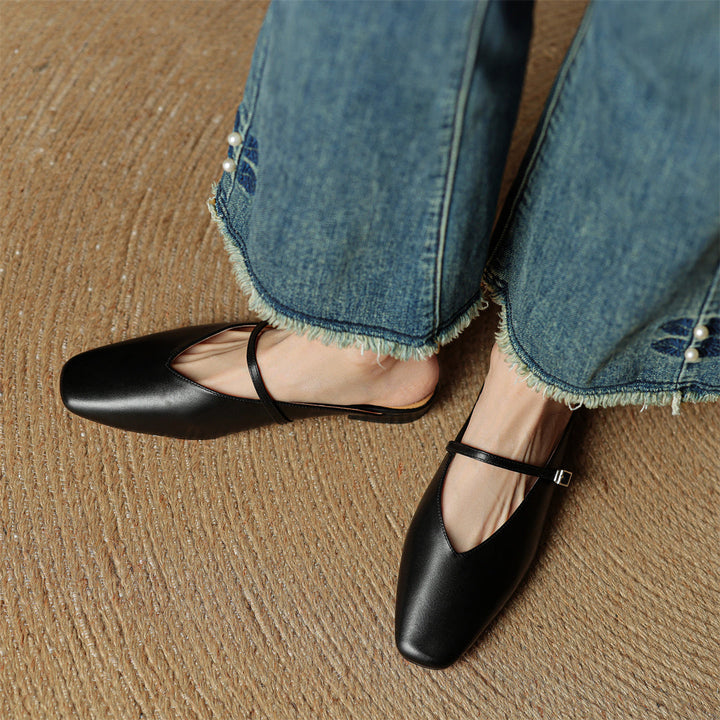Carol | Mules Mary Jane à Bout Carré
