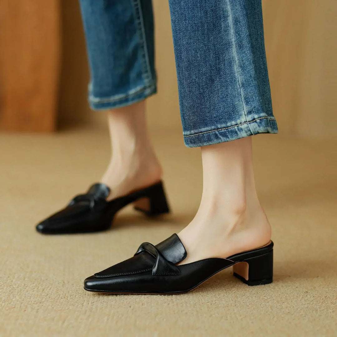 Marcella | Mules à Pointe avec Nœud