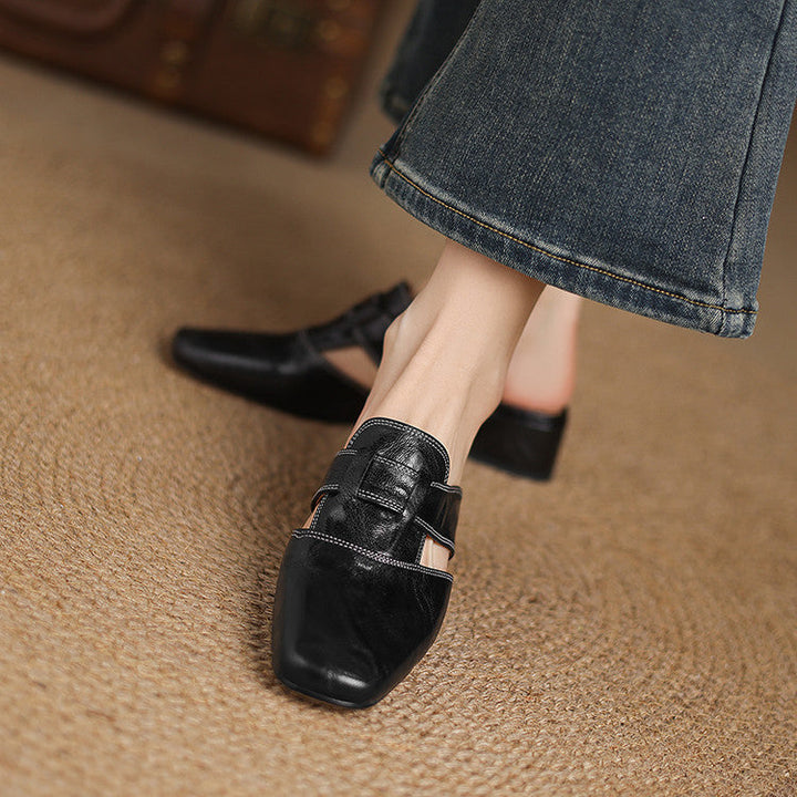 Carolina | Mules avec Bride et Bout Carré