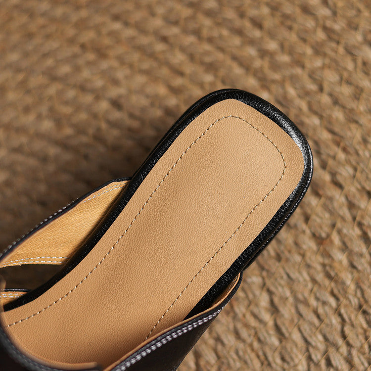 Carolina | Mules avec Bride et Bout Carré