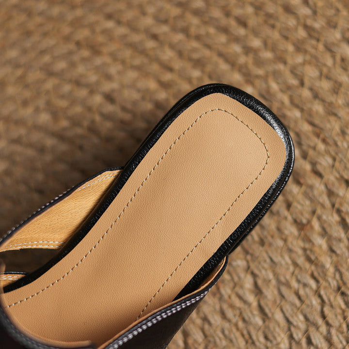 Carolina | Mules avec Bride et Bout Carré
