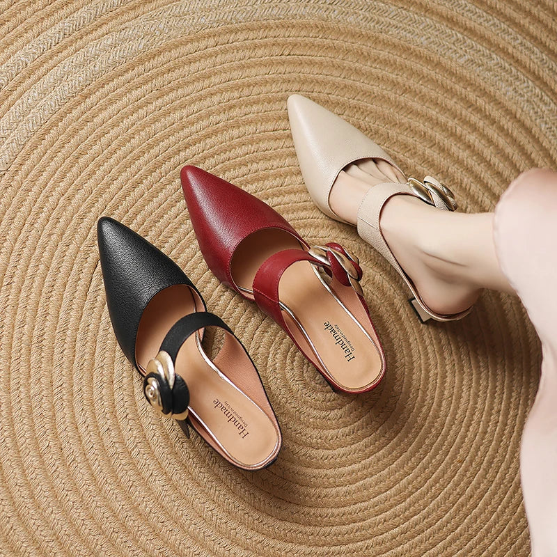 Alexis | Mules à Pointe avec Rose