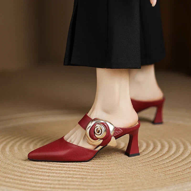 Alexis | Mules à Pointe avec Rose